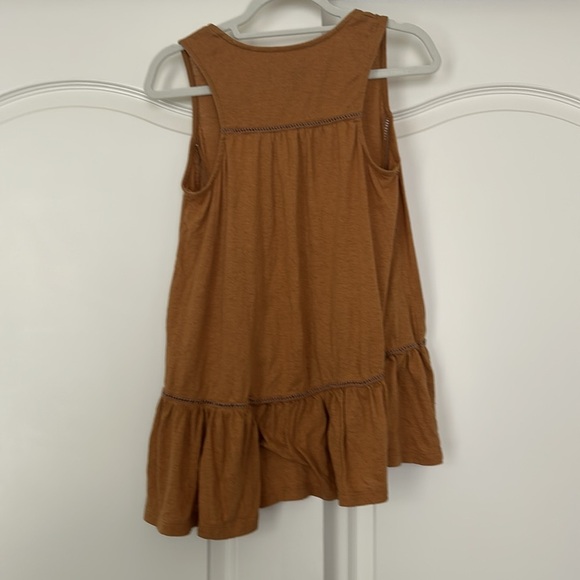 Anthropologie Malaga tiered tunic tank top in Ochre tan/mustard Medium - Picture 4 of 5